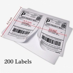200 Labels Half Sheet Shipping Labels For Laser/Inkjet Printer Self Adhesive