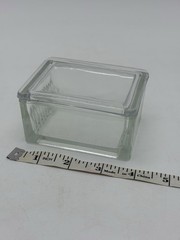 Vtg T.C. W. Co Glass Slide Staining Dish/Box w/Lid Holds 10 Horizontal Slides