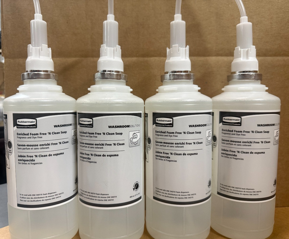 Case of 4 800ml Enriched Foam ‘N Free Hand Soap Rubbermaid OneShot, FG750389