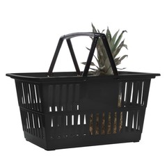 HUBERT Plastic Shopping Basket Black – 18 1/4″L x 13 1/4″W x 9 1/8″D