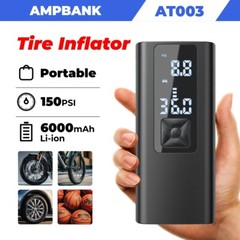 150 PSI Air Compressor Tire Inflator Fits Car Moto Bike Tires Air Pump Cordless
