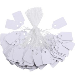 Small Price Tags with String 0.6×0.95 in White Blank marking 500 Pcs