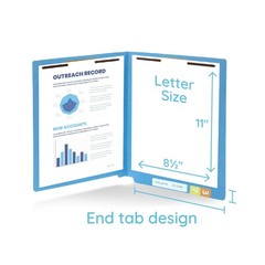 Blue Summit Supplies 50 Blue End Tab Fastener File Folders – Re… USA FAST SHIP