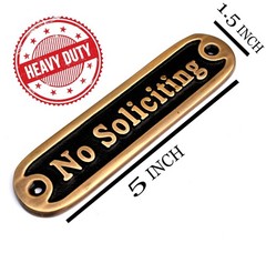Brass No Soliciting Thank You Sign 5″ Solid Brass Wall Plaque No Soliciting…