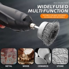 2″ Stainless Steel Crimped Wire Cup Brush 1/4″ Hex Shank for Impact Driver Drill