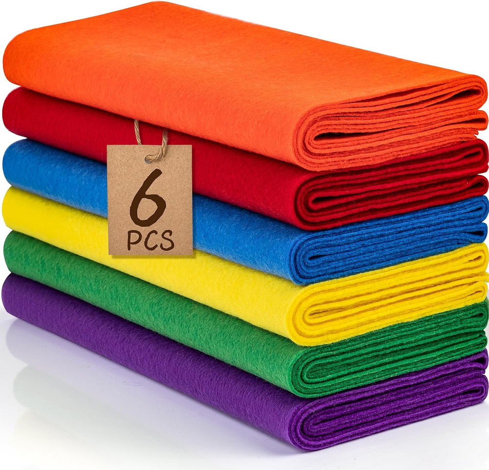 6 Rolls 12″X35″ 1.4Mm Thick Soft Felt Fabric Sheet 6 Assorted Classic Series Col