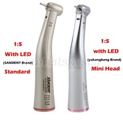 Dental 1:5 Increasing Contra Angle Optic LED Handpiece Fit Electric Motor