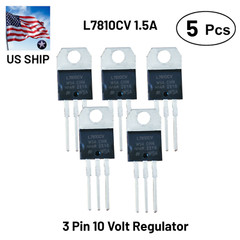5PCS L7810CV | 3 Pin Positive Voltage Regulator | 10V 1.5A TO-220 | US Ship