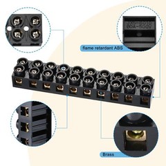 Terminal Block 500V 60A Dual Row 10 Positions Screw Electric Barrier Strip