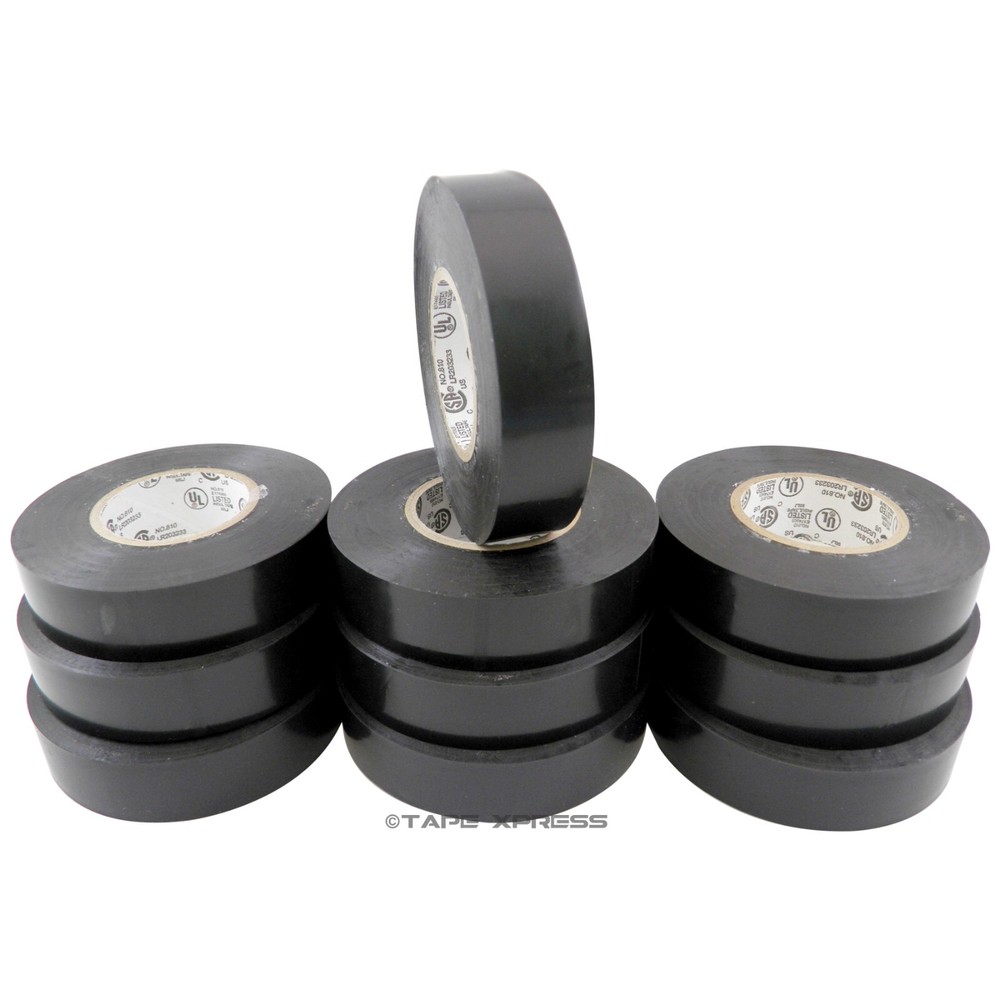 10 Rolls Black Vinyl PVC Electrical Tape 3/4″ x 66′ Adhesive – Free Shipping