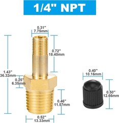 1/4″ Inflation Schrader Valve with Push to Connect for 1/4″ OD Air Line Tubin…