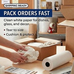 Packing Paper Roll 18″ x 1400ft 1,000 Sheets 17″ Equivalent – Newsprint Paper…