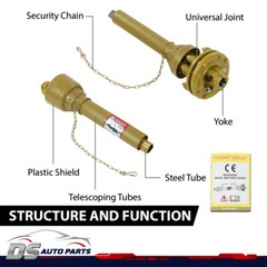 Fit For PTO Shaft PTO Drive Shaft 1-3/8″ 6 Spline w/Slip Clutch T4 31.5-41″ New
