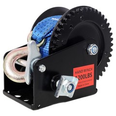 1200 LB Hand Crank Winch w/ 20 FT Strap, 2-Way Ratchet for Trailer, Boat, ATV