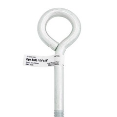 Hampton 1/2 in. X 8 in. L Zinc-Plated Steel Eyebolt Nut Included (Pack of 10)