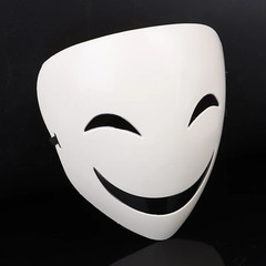 White Unisex Smile Mask Adults Japanese Anime Black Bullet Hiruko Visible Helmet