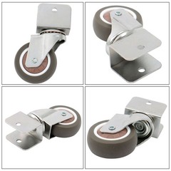 4 Pcs 2″ Casters U-Shaped Bracket Furniture Wheels (2 with brake&2 without)