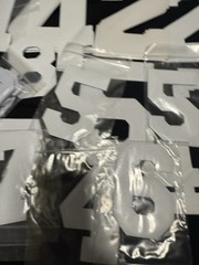 Large LOT VINYL & TWILL SPORTS 4″ 6″ 3″ 8″ NUMBERS Heat Transfer Press White