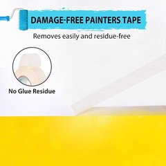 White Painters Tape Multi-Surface Tape, 1 in x 60 yards per roll, Easy to Remove
