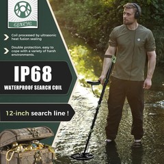 Professional Metal Detector for Adults,12″ IP68 Waterproof Search Coil with L…