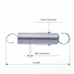 0.5mm Wire Dia. 3/4/5/6mm Outside Dia. Extension Springs 304 Stainless Steel