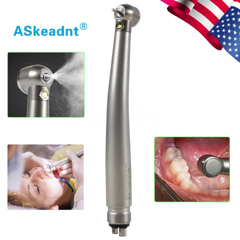 Dental Integrate E-generator LED High Speed Handpiece 4Holes Stainless Body Push