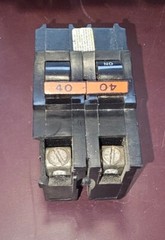 Federal Pacific NA240 40A 2 Pole 240v Thick Circuit Breaker -Red Handle- Chipped