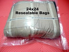 5 VERY LARGE 24”x 24” Clear Reclosable 4 MIL HEAVY DUTY Storage Bags