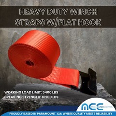 Heavy Duty 4″ x 30′ Winch Strap w/ Flat Hook Flatbed Truck Trailer Farm Tie Down