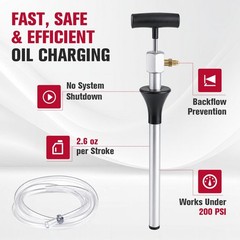 Rogvoc HVAC Oil Charge Pump with Backflow Prevention, Manual Refrigeration Oi…