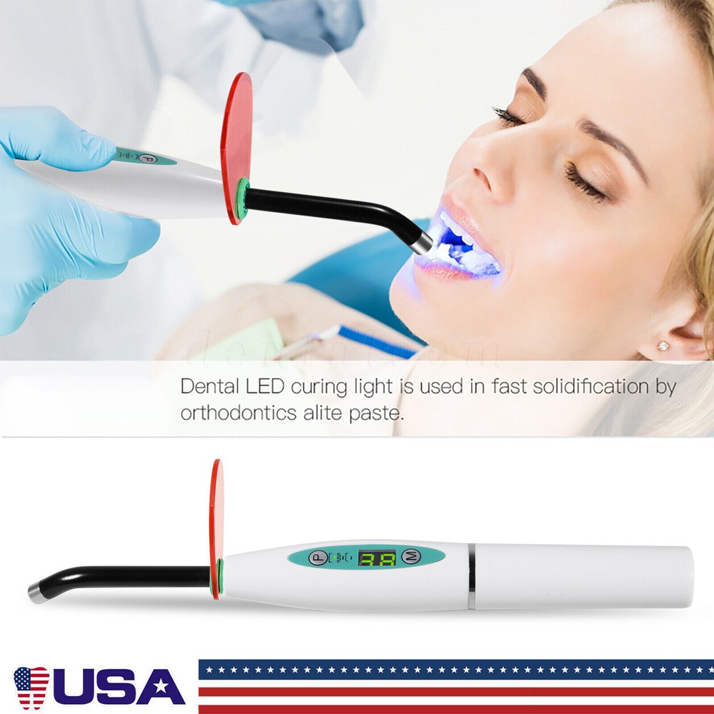 Dental Wireless Cordless LED Curing Light Composite Resin Cure Lamp 2000mw USA