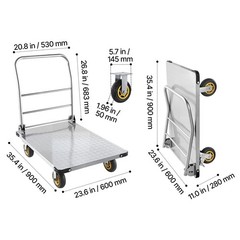 Uimoso Foldable Platform Cart 2000lbs Capacity Heavy Duty Hand Truck with Wheels