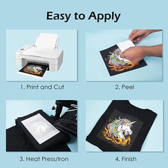 100 Sheets A-SUB Inkjet Printable Iron-On Heat Transfer Paper Dark Light T-shirt