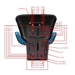 Blue Tractor Suspension Seat 3000 4000 3600 4600 3910 For Ford 2000 2600 2610
