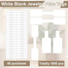 AZUREAL 1000PCS Jewelry Tags, White 6.8 x 1.2 cm or 2.7 x 0.47 inches,