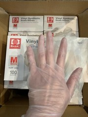 1000PCS Medical Clear Vinyl Exam Disposable Gloves Latex & Powder-Free Food-Safe