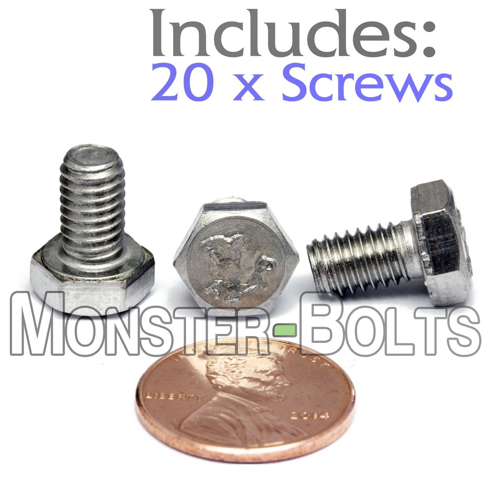 M6-1.0 x 10mm – Qty 20 – DIN 933 Hex Cap Bolt / Screw – Stainless Steel A2-70