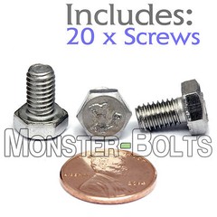 M6-1.0 x 10mm – Qty 20 – DIN 933 Hex Cap Bolt / Screw – Stainless Steel A2-70
