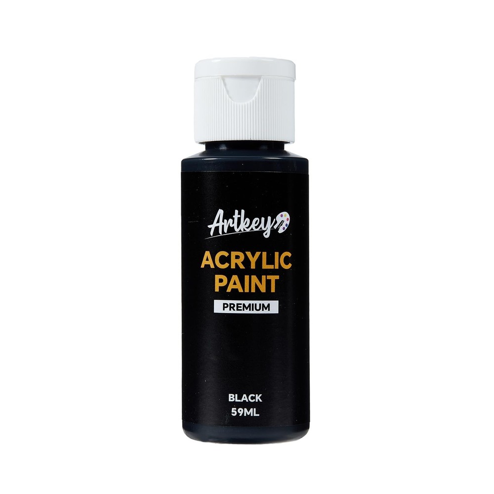 Artkey Black Acrylic Paint – 2oz/59ml Acrylic Paints Professional Artists Pai…