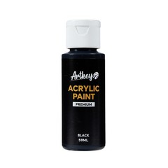Artkey Black Acrylic Paint – 2oz/59ml Acrylic Paints Professional Artists Pai…