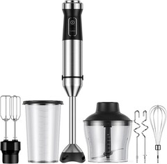 Scratch-Resistant 1000W Immersion Blender – 6 Attachments for All Cooking Needs