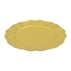 100 Pack Gold Plastic Charger Plates, 12.8 Inch, Spray Painted, for Wedding Part
