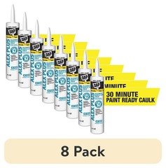 (8 Pack) DAP Alex Plus White Acrylic Latex Caulk Plus Silicone 10.1 oz Paintable