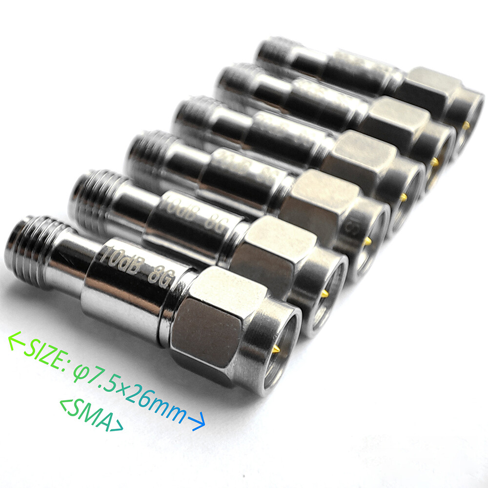 10pcs/lot DC-8GHz 2W SMA -JK Attenuator 50Ohm 3db 6db 10db 15db 20db/30/40/50dB