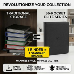 3600+ Pocket Trading Card Binder 36-Pocket Album for Sports Cards Black