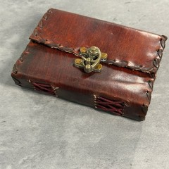 Handmade Leather Journal Brown Rustic Brass Clasp Vintage Pocket Notebook
