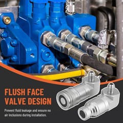 90 Degree Flat Face Skid Steer Hydraulic Quick Connect Coupler Set 3/8″ JIC Male