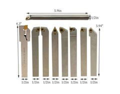 9PC 1/2″ Shank Indexable Carbide Lathe Turning Insert Tool Holder Bit Se suit US