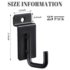Tandefio 25 Pack J Shaped Slatwall Hooks and Hangers Heavy Duty Slatwall Accesso