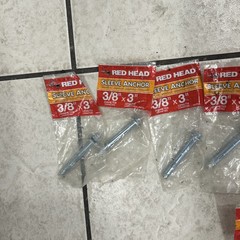 6 Pack NEW Red Head Sleeve Anchors 3/8″ Diameter x 3″ +(1) 1/2 X 4″